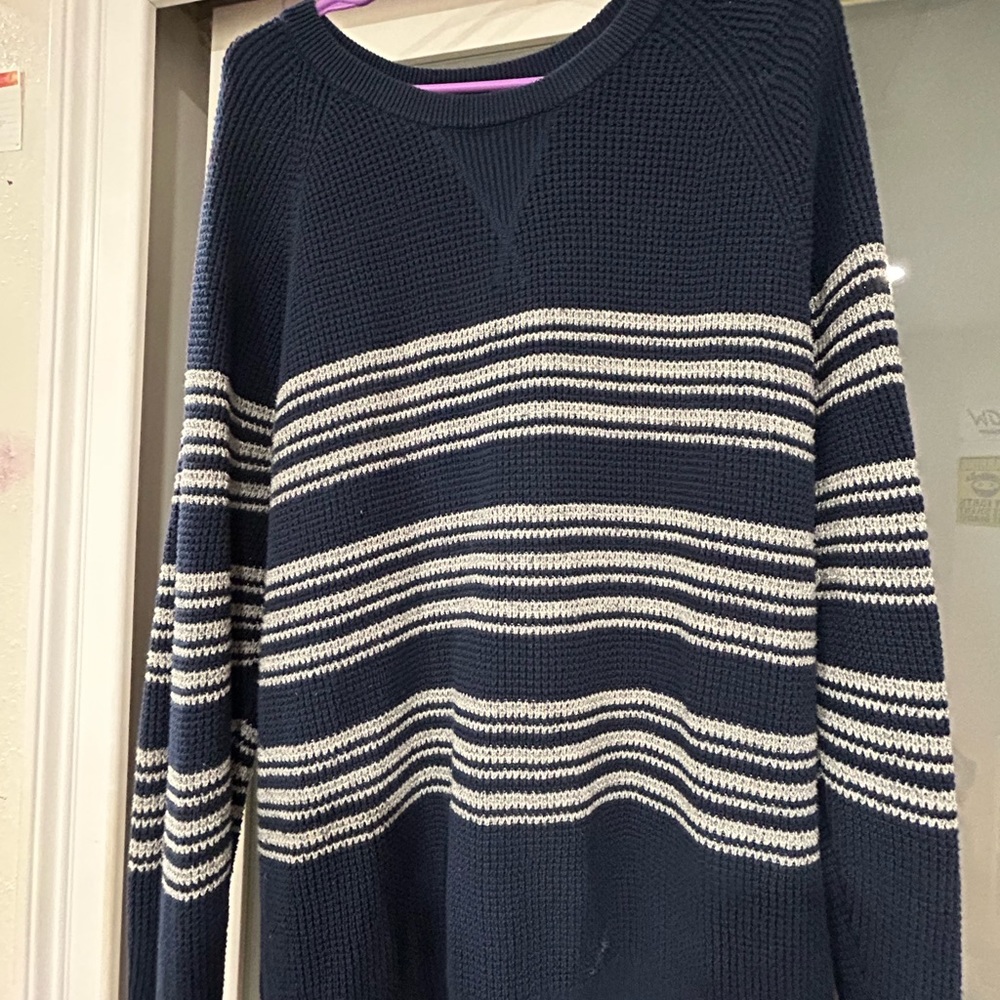 women’s blue and white striped Gap sweater  size L
